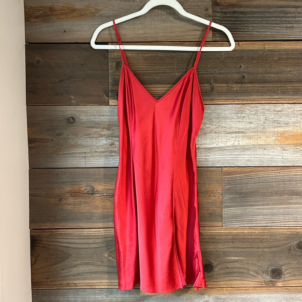 Victoria's Secret Red Satin Slip Dress
